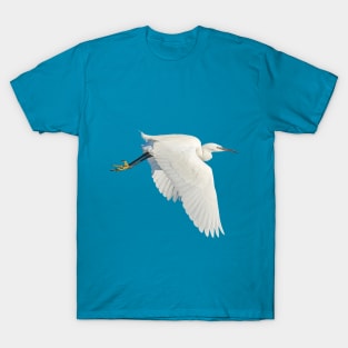 Snowy Egret in Flight T-Shirt